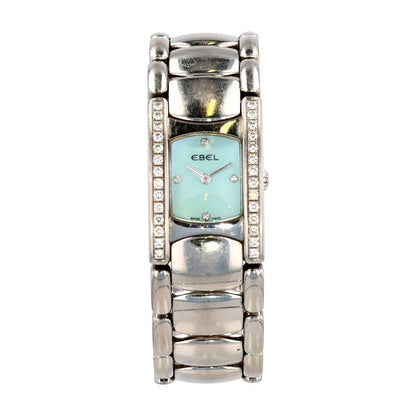 Women's Beluga Diamond Accented Bezel Mother of Pearl Dial Stainless Steel Watch