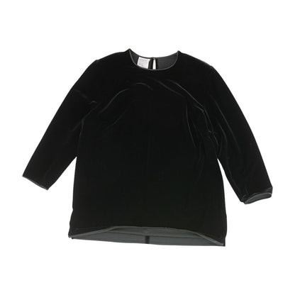 Black Solid Long Sleeve Blouse