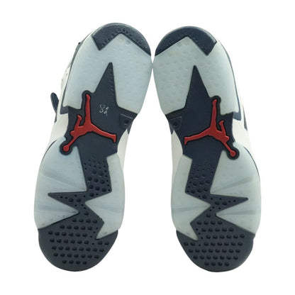 Jordan 6 Retro Blue Leather Athletic Shoes