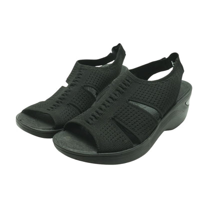 Black Wedged Sandals