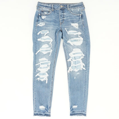 Blue Solid Low Rise Regular Jeans