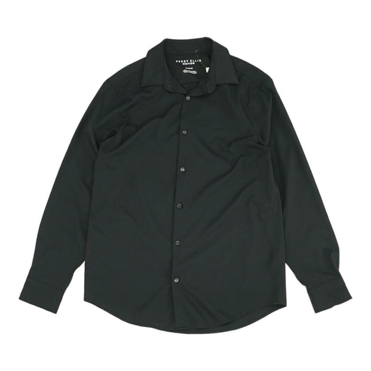 Black Solid Long Sleeve Button Down