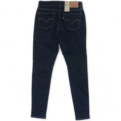 Navy Solid Mid Rise Skinny Leg Jeans