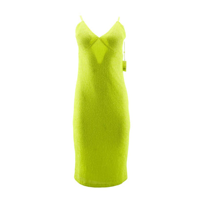 Neon Yellow Striped Midi Dress