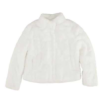 White Solid Fur Jacket