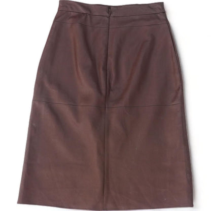 Burgundy Solid Midi Skirt