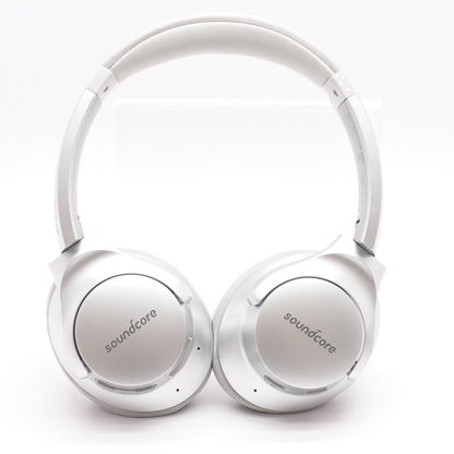 Silver Soundcore Life Q20 Noise Cancelling Headphones with Gray Cushions