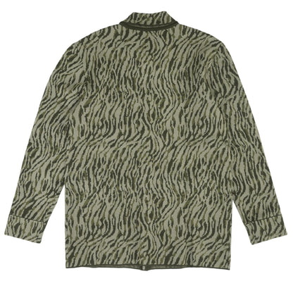Green Animal Print Cardigan Sweater