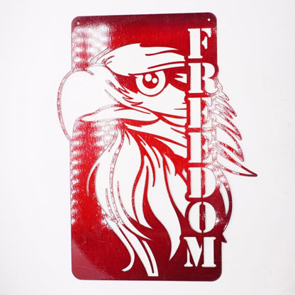 Red Eagle Freedom Metal Sign