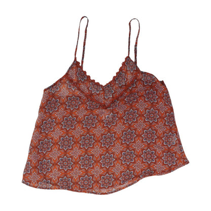 Orange Floral Tank Knit Top