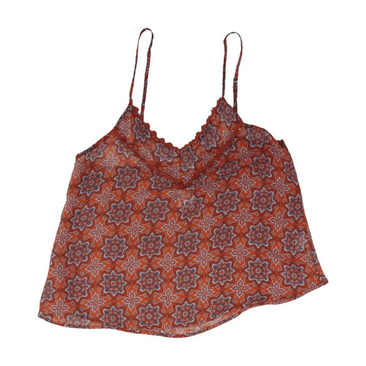 Orange Floral Tank Knit Top
