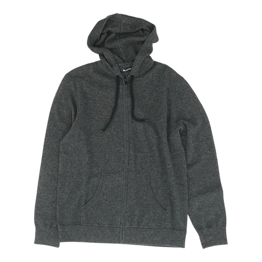 Charcoal Solid Full Zip Sweater