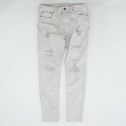 Gray Solid Tapered Jeans