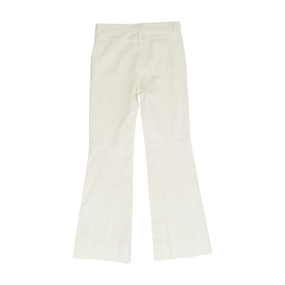 White Solid Pants
