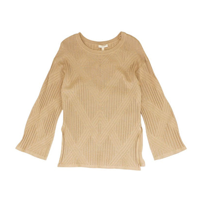 Tan Solid Crewneck Sweater