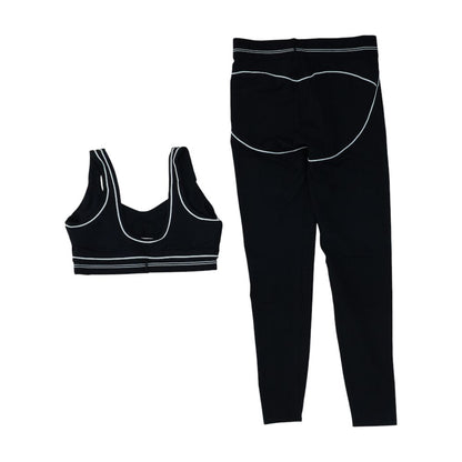 Black Solid Sports Bra and Legging Set