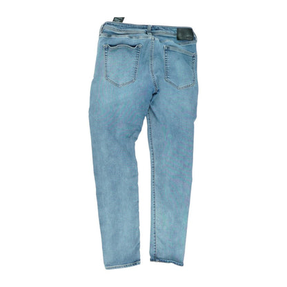 Blue Solid Straight Jeans