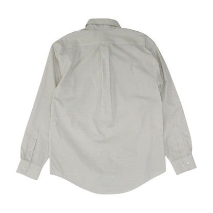 Beige Striped Long Sleeve Button Down