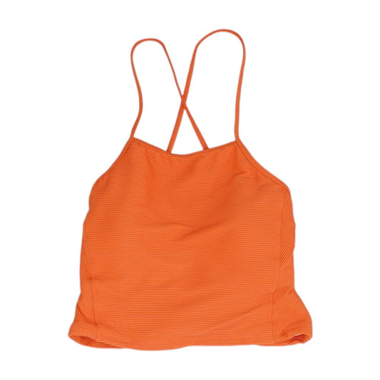Orange Solid Swim Top