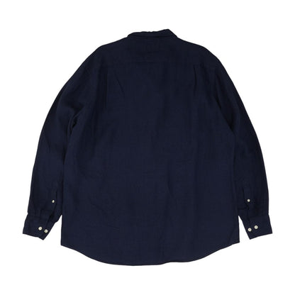Navy Solid Long Sleeve Button Down