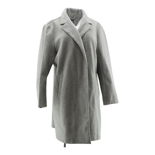 Gray Solid Peacoat Coat