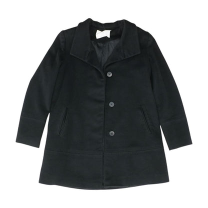 Black Solid Pure Wool Jacket