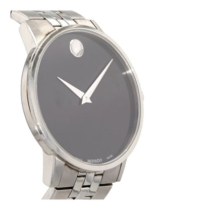 Silver-Tone Stainless Steel Museum Classic Watch W/ Black Dial