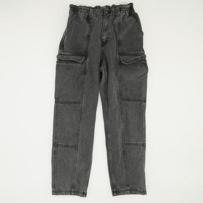 Black Solid Mid Rise Straight Leg Jeans