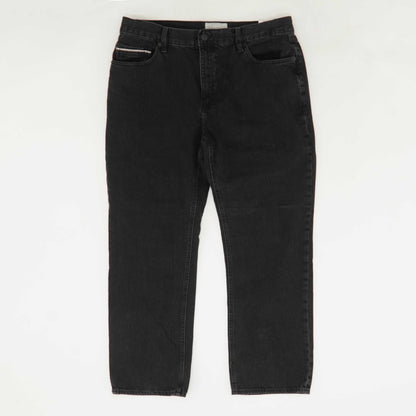 Black Solid Straight Jeans