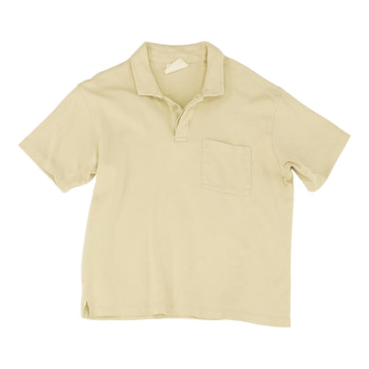 Beige Solid Short Sleeve Polo