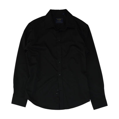 Black Solid Long Sleeve Button Down