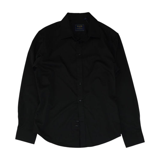 Black Solid Long Sleeve Button Down