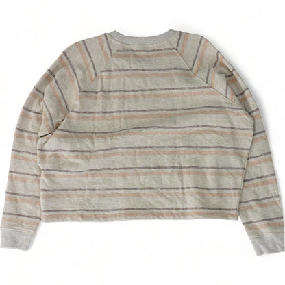 Beige Striped Practice Gratitude Sweatshirt