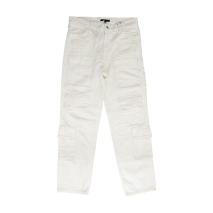 Ivory High Rise Cargo Jeans