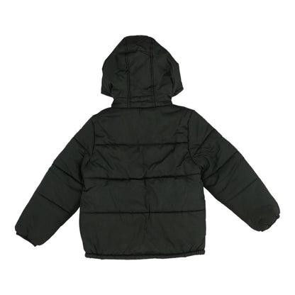 Black Solid Puffer Coat
