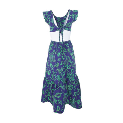 Blue Graphic Midi Dress