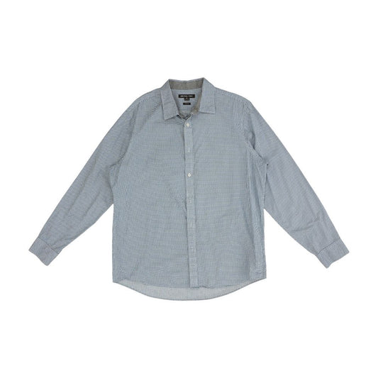 Blue Polka Dot Long Sleeve Button Down