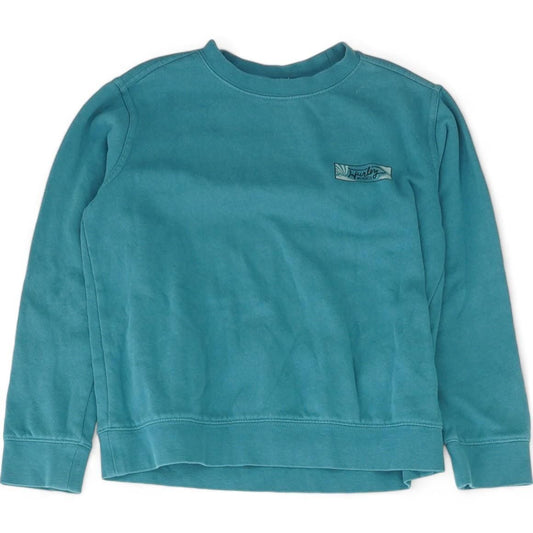 Blue Solid Sweatshirt Pullover