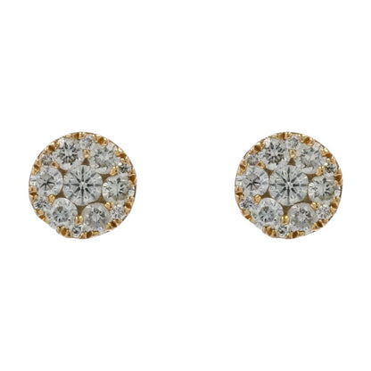 .60 Ct 10K Gold Cluster Diamond Stud Earrings
