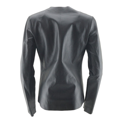 Black Metallic Nappa Leather Thales Jacket