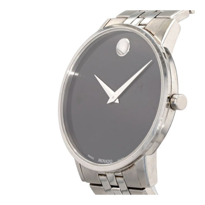 Silver-Tone Stainless Steel Museum Classic Watch W/ Black Dial