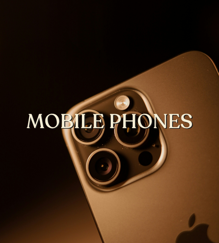 Mobile phones: close-up of a gold iPhone with three rear cameras.