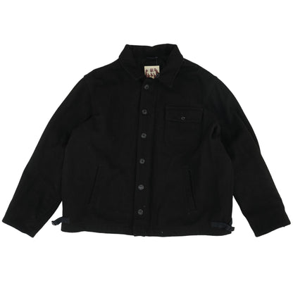 Black Solid Topcoat Jacket
