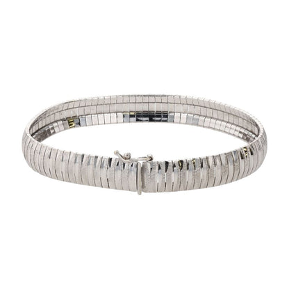 10K White Gold Omega Link Bracelet