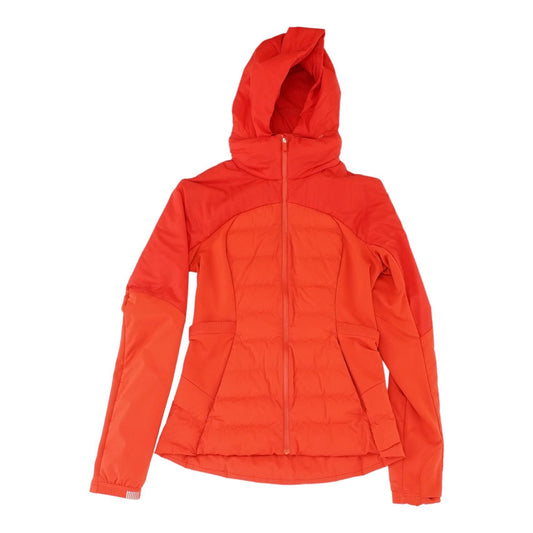 Red Solid Puffer Jacket