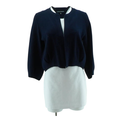 Navy Solid Cardigan Sweater