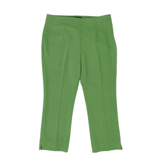 Green Solid Dress Pants
