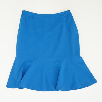 Blue Solid Skirt Suit Skirt