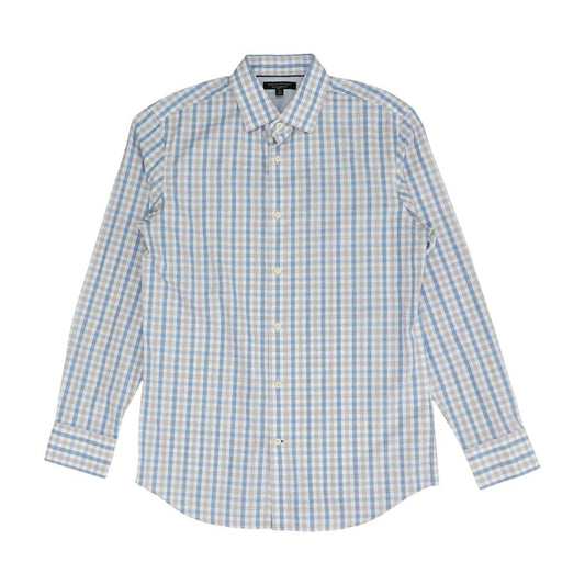 White Plaid Long Sleeve Button Down