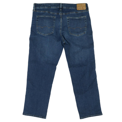 Navy Solid Straight Jeans